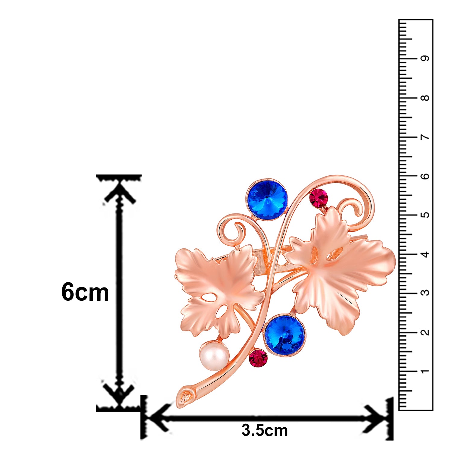 Floral Shaped Studded Saree Pin / Wedding Brooch