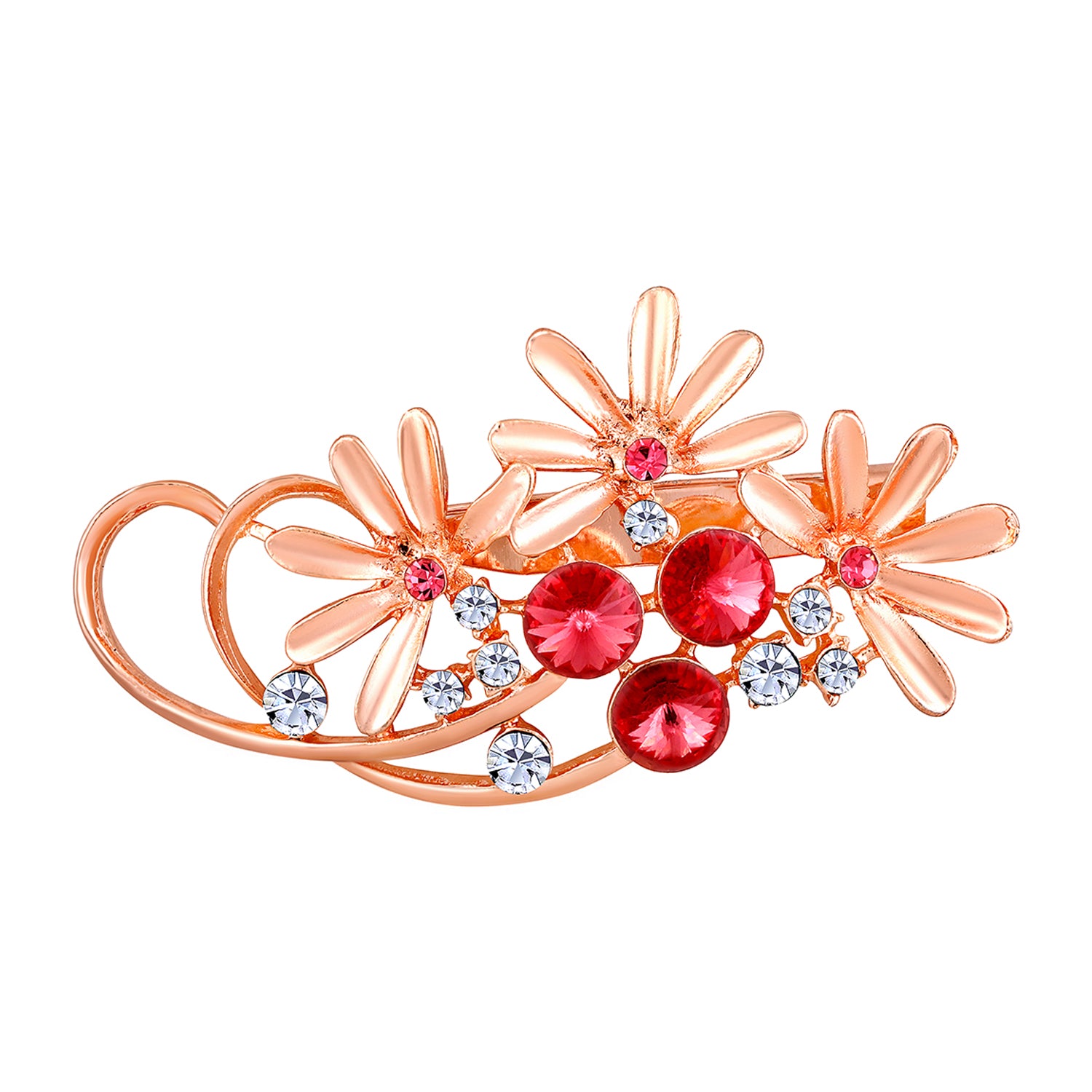 Floral Shaped Studded Saree Pin / Wedding Brooch