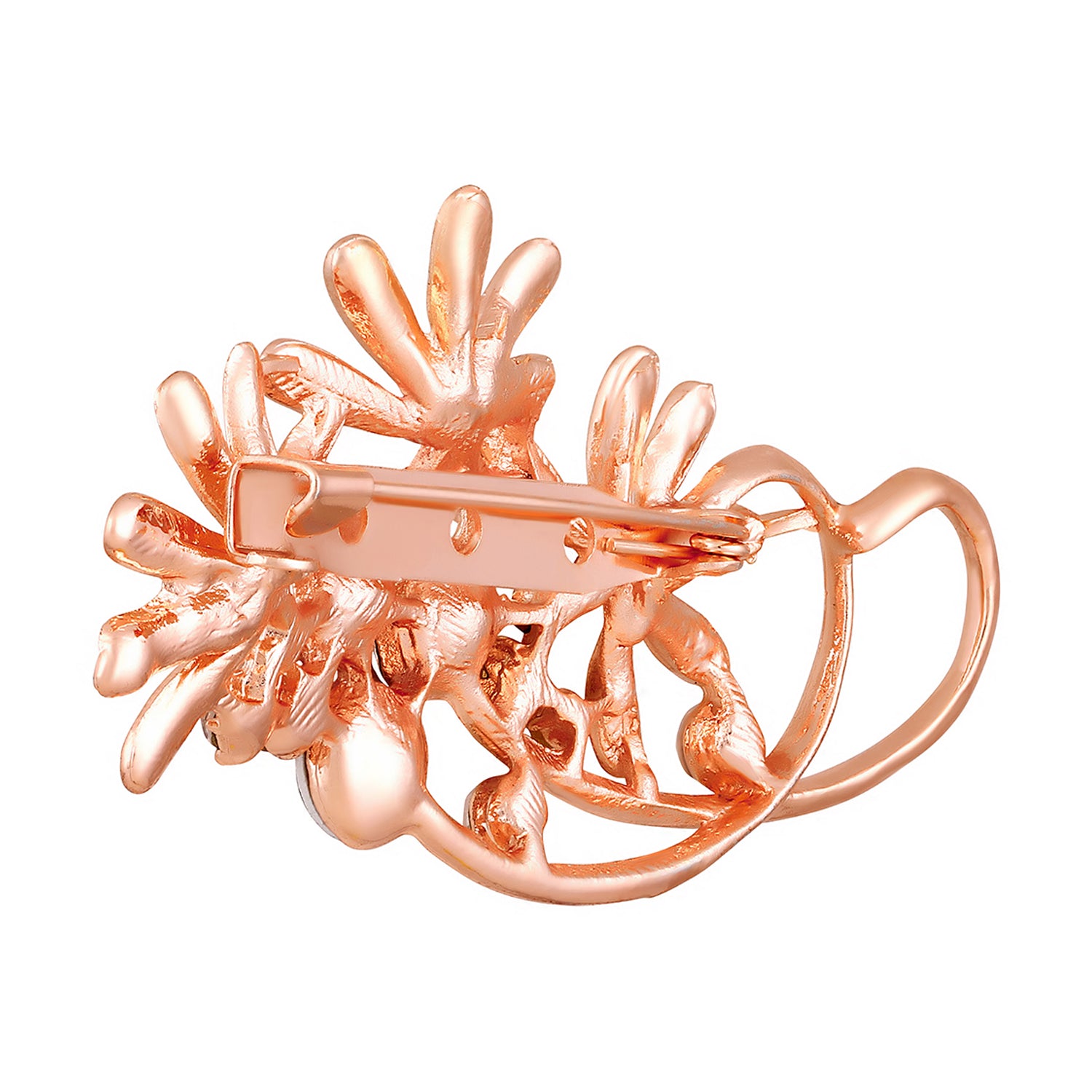 Floral Shaped Studded Saree Pin / Wedding Brooch