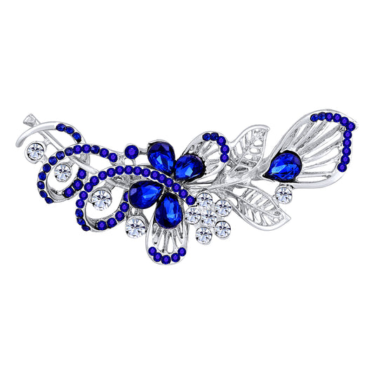 Glamours Sapphire Blue Saree Pin / Wedding Brooch