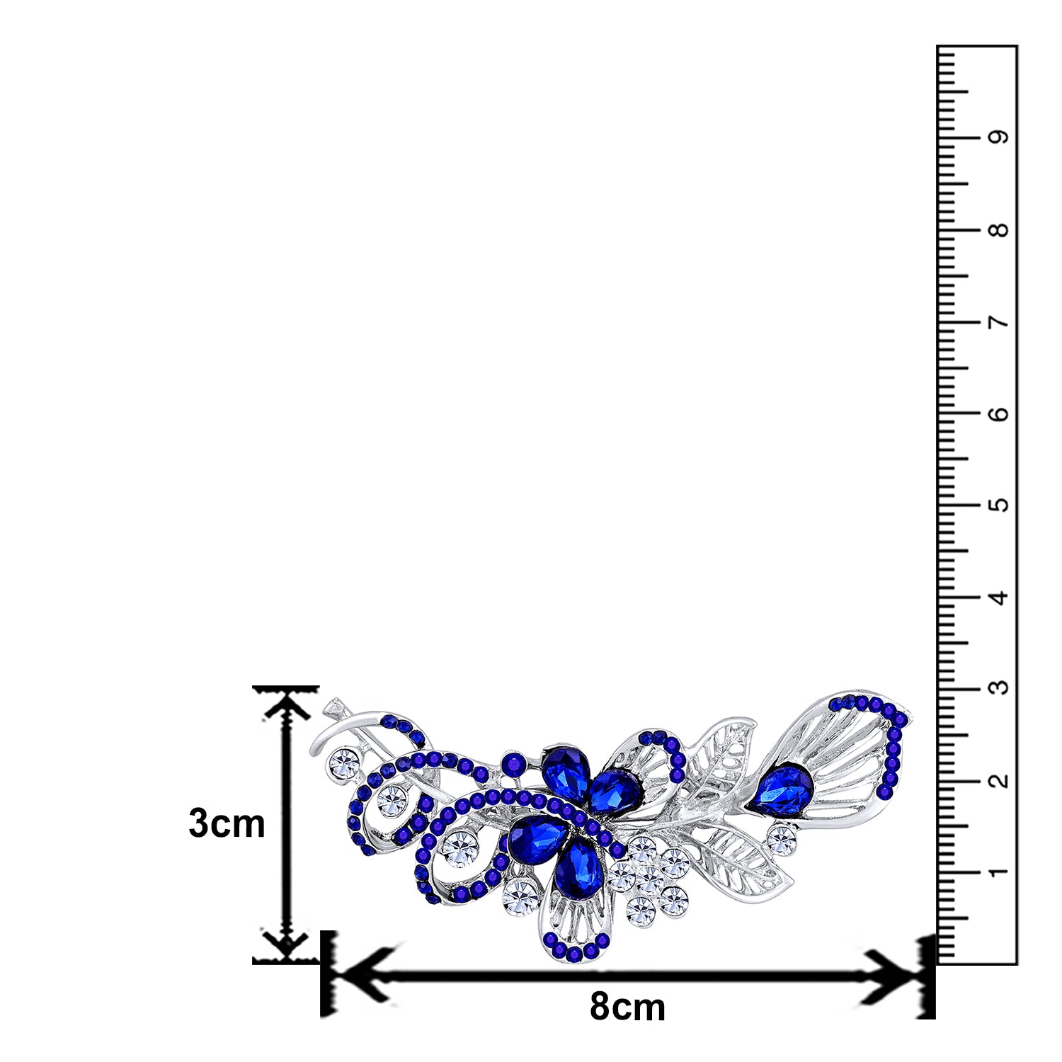 Glamours Sapphire Blue Saree Pin / Wedding Brooch