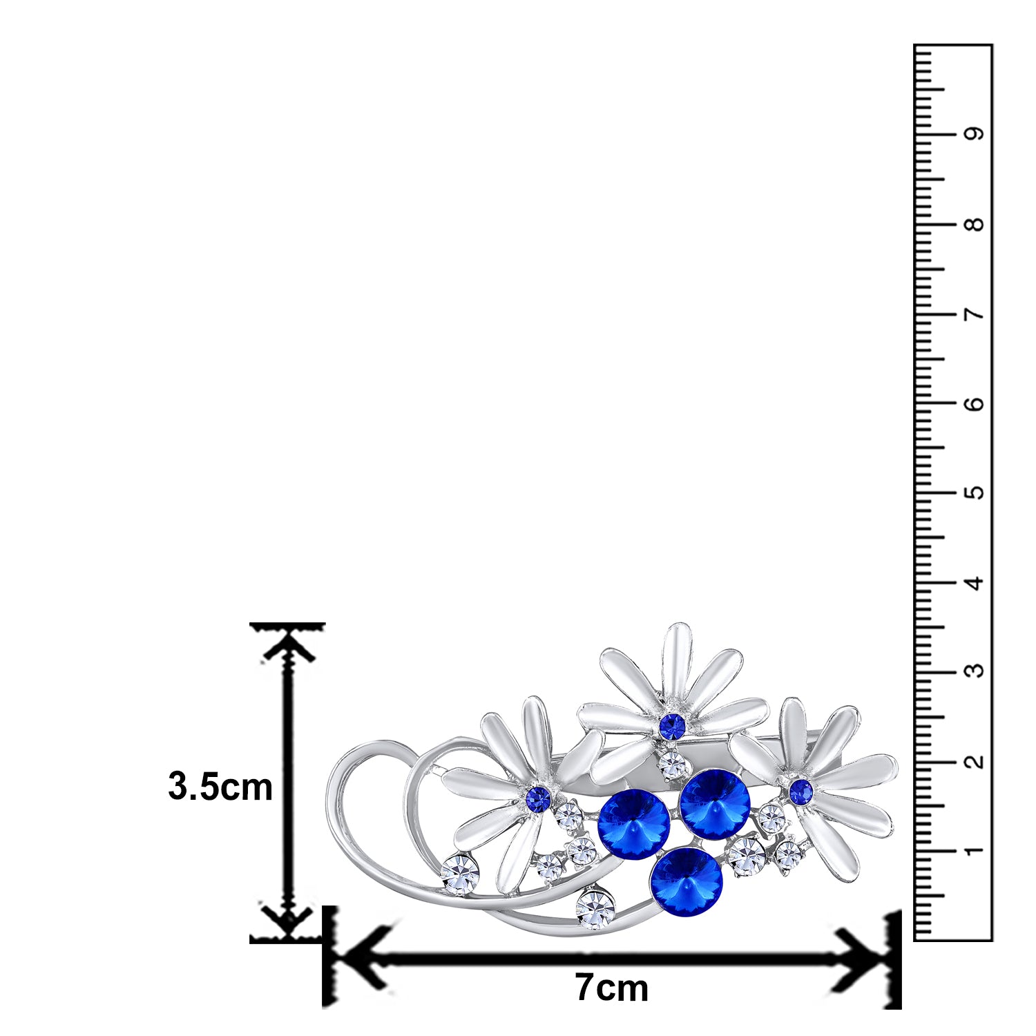 Floral Shaped Studded Saree Pin / Wedding Brooch