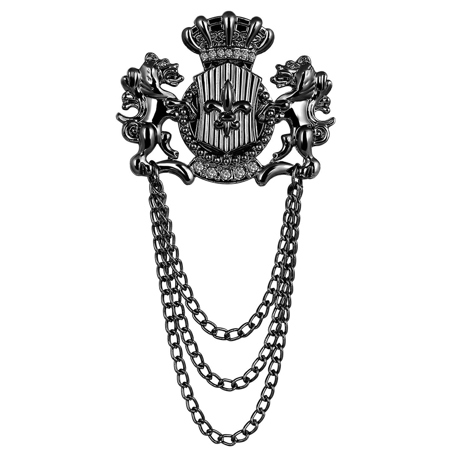 Men's Angel Unicorns With Golden Chain Brooch