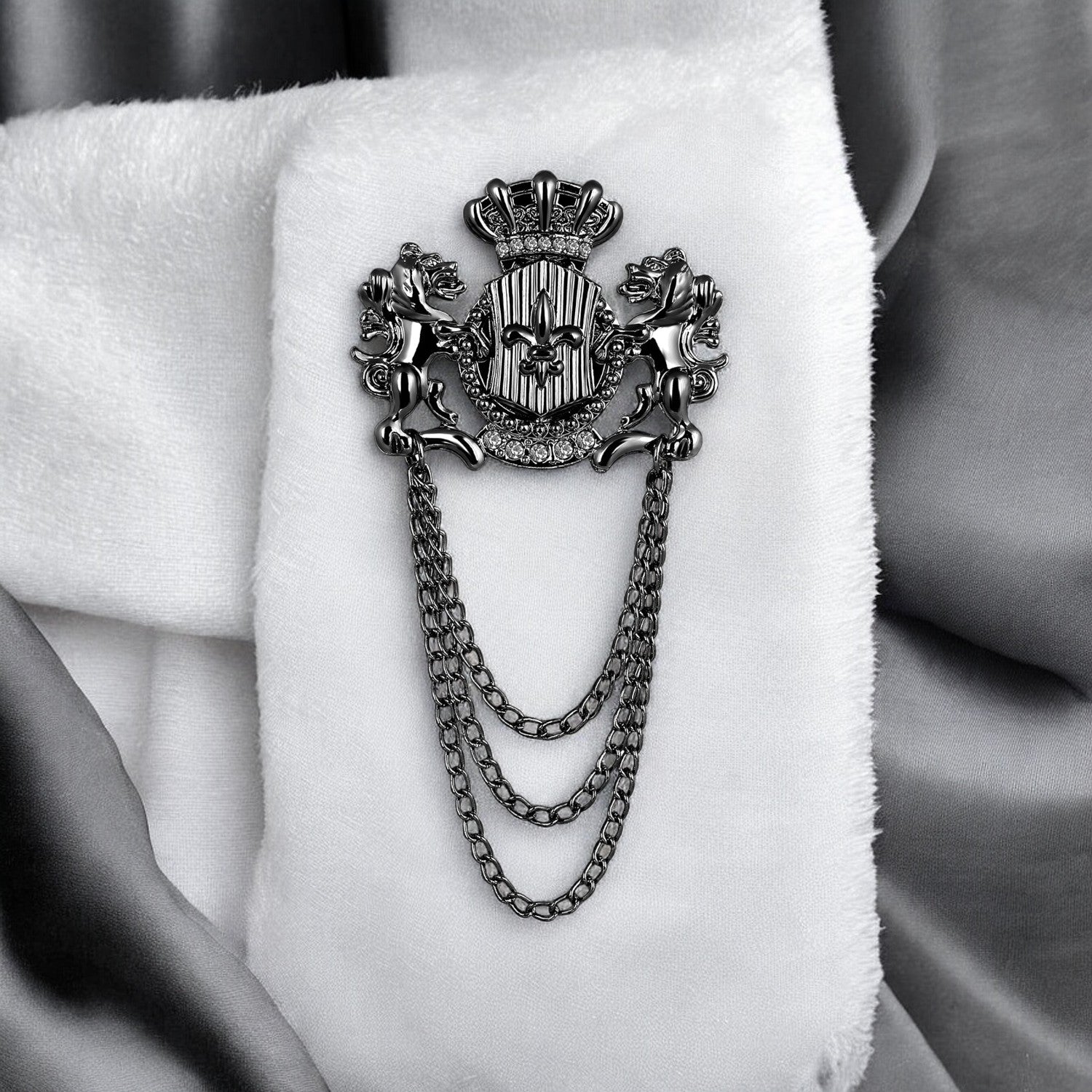 Men's Angel Unicorns With Golden Chain Brooch