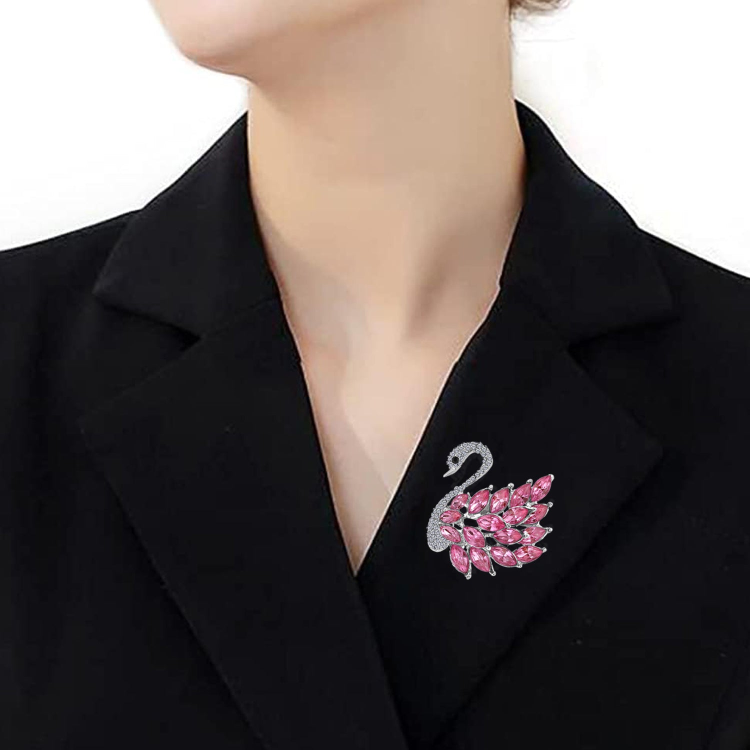 Sparkling Swan-Shaped Brooch