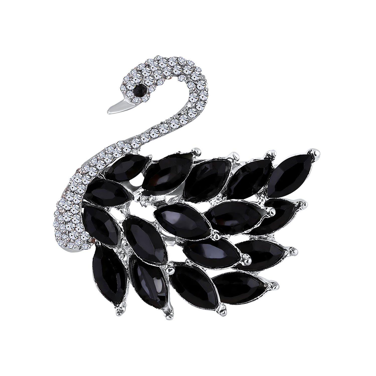 Sparkling Swan-Shaped Brooch