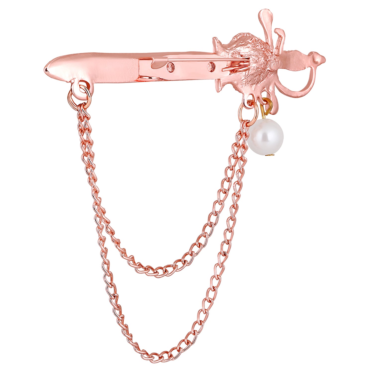 Sword-Shaped Brooch with Dual Layered Chain