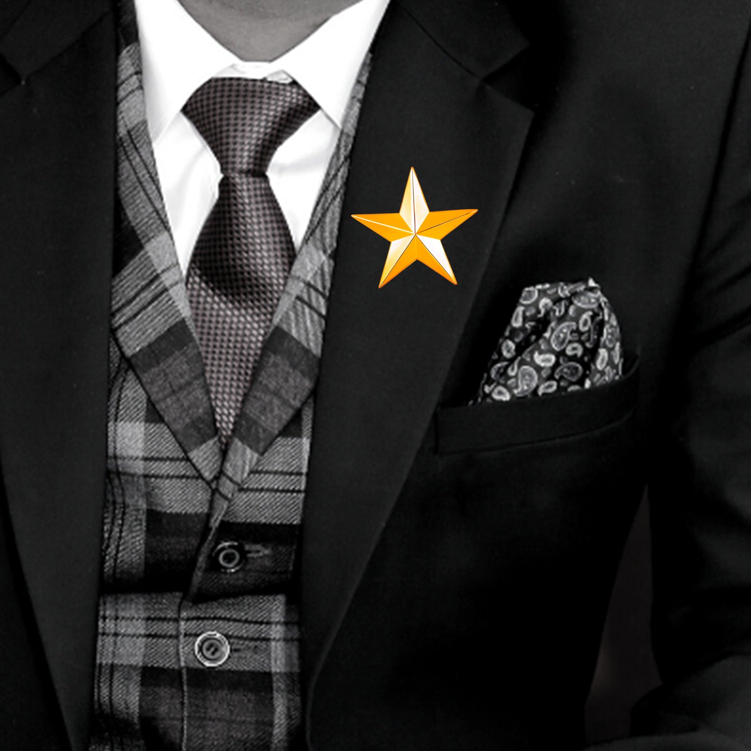 Shining Star Lapel Pin Badge