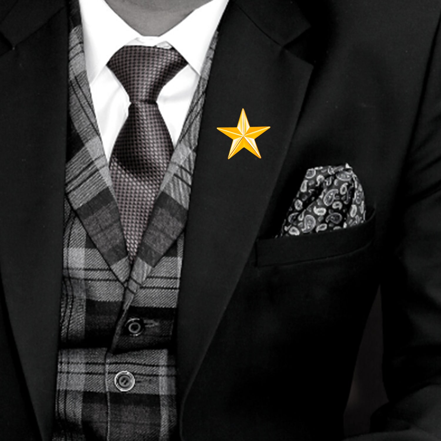 Shining Star Lapel Pin Badge