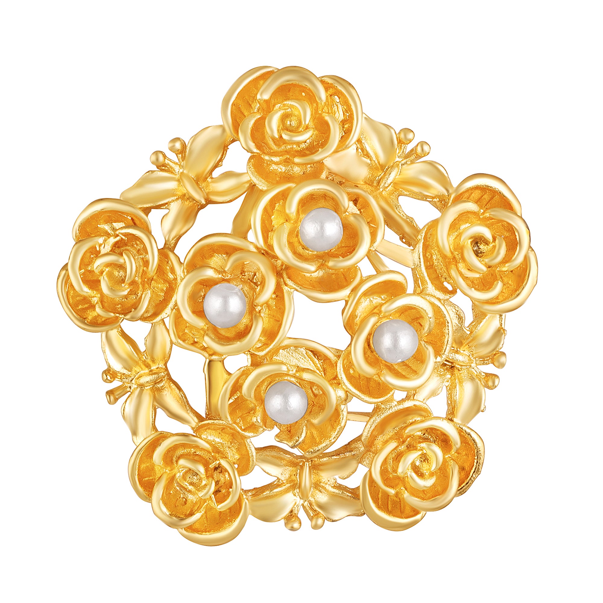 Rose Flower Bouquet Saree Pin Brooch