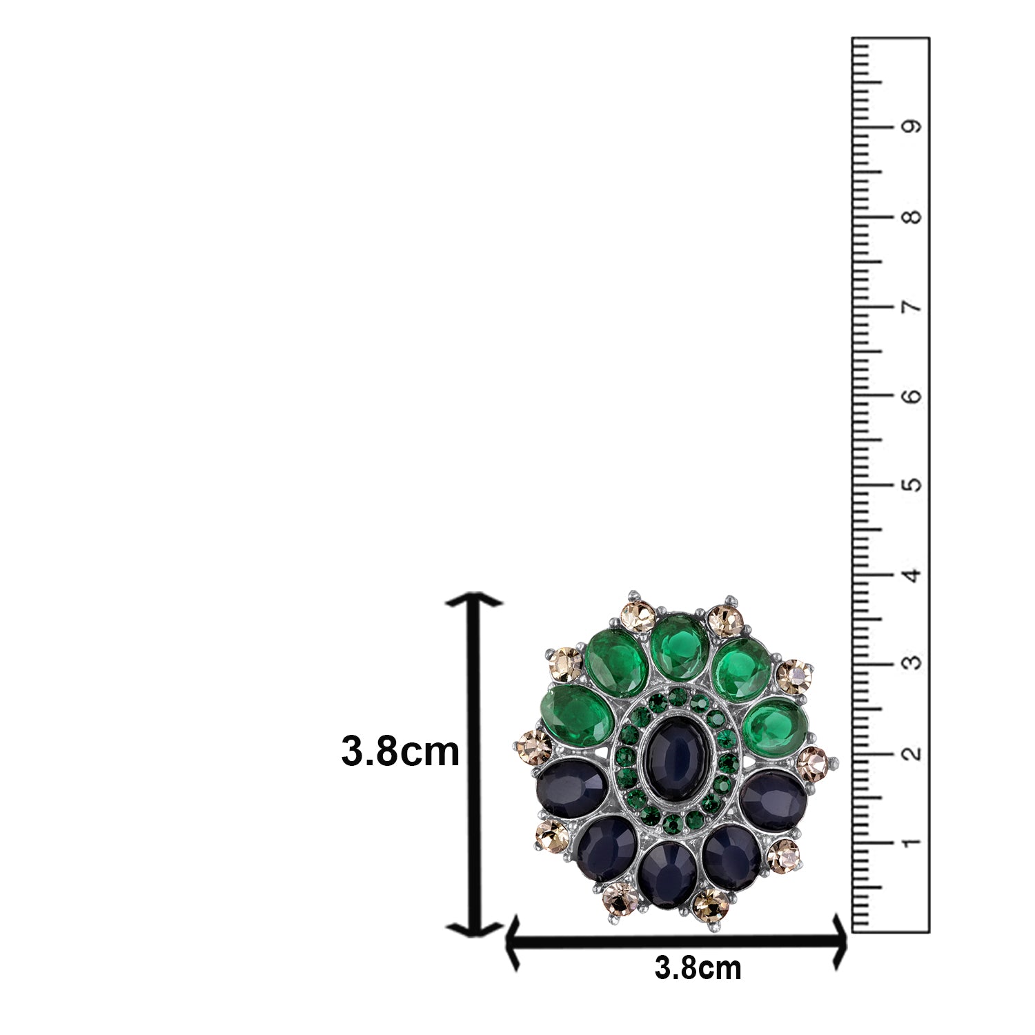 Gleaming Multicolor Crystals Saree Pin Brooch