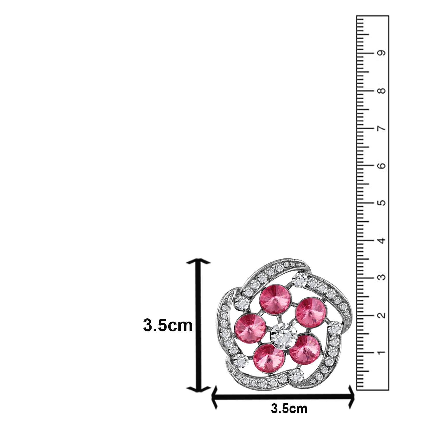 Pink and White Saree Pin Brooch