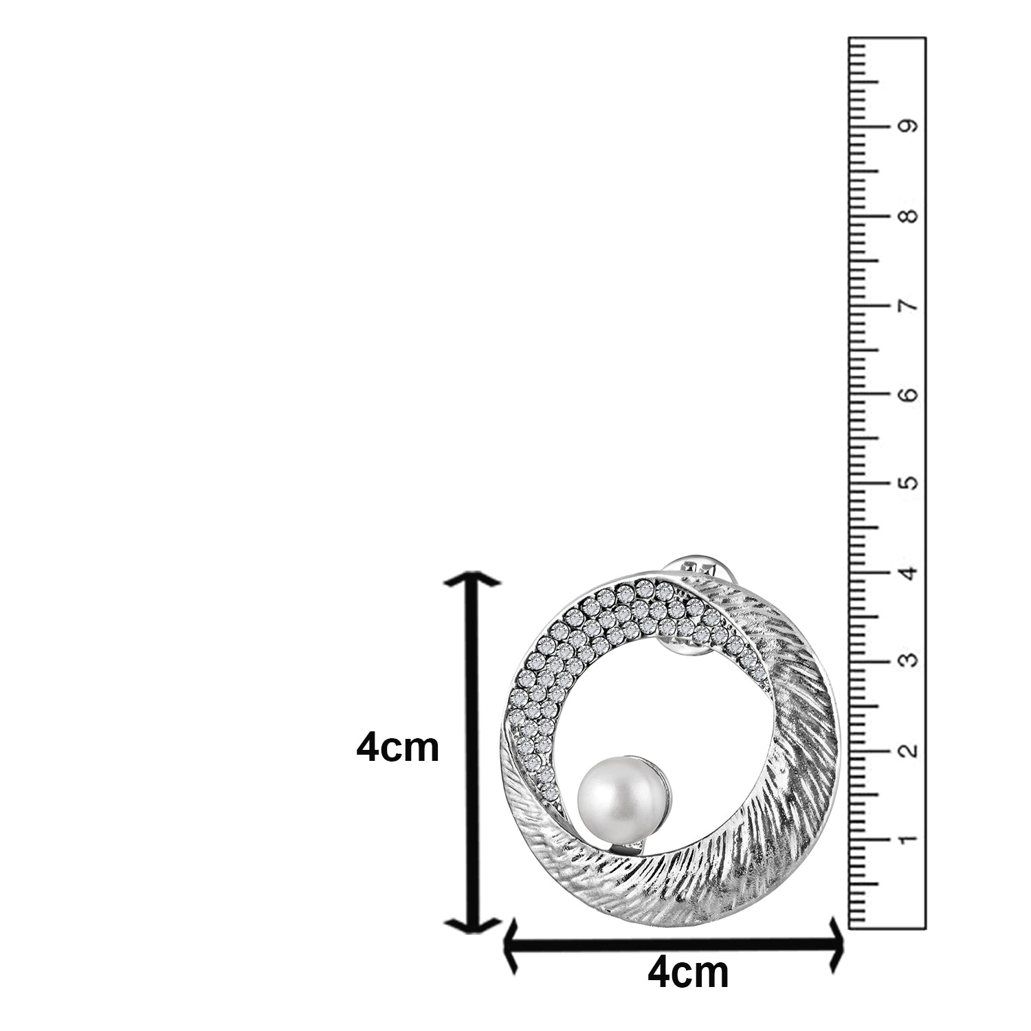 Artificial Pearl Silver Color Saree Pin Brooch