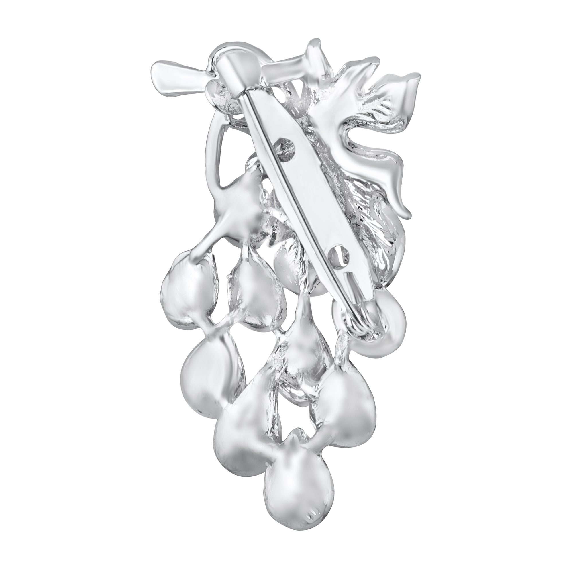 Blue Pink Crystals Vintage Leaf Brooch Saree Pin