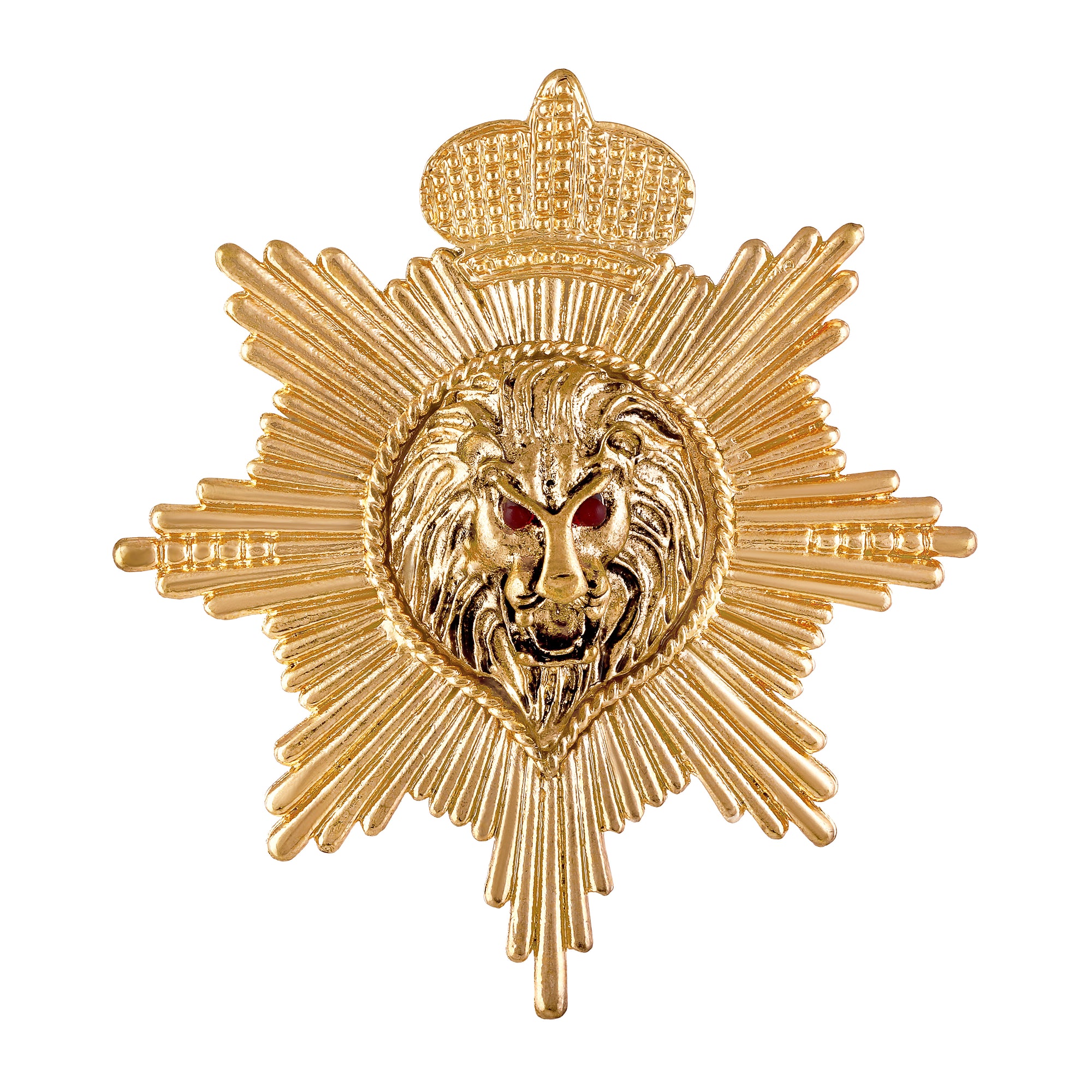 Crown and Roaring Lion-Shaped Wedding Brooch / Lapel Pin