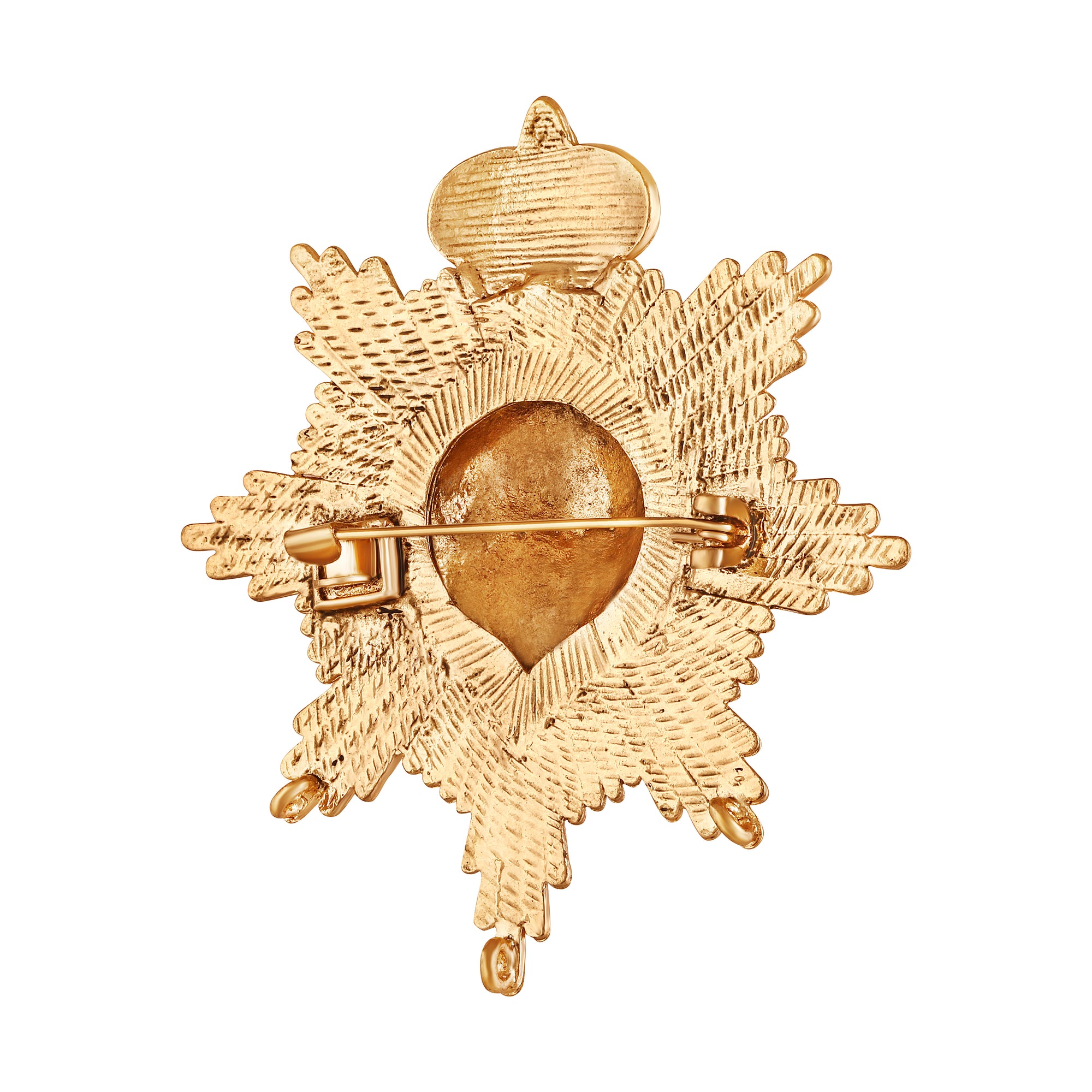 Crown and Roaring Lion-Shaped Wedding Brooch / Lapel Pin