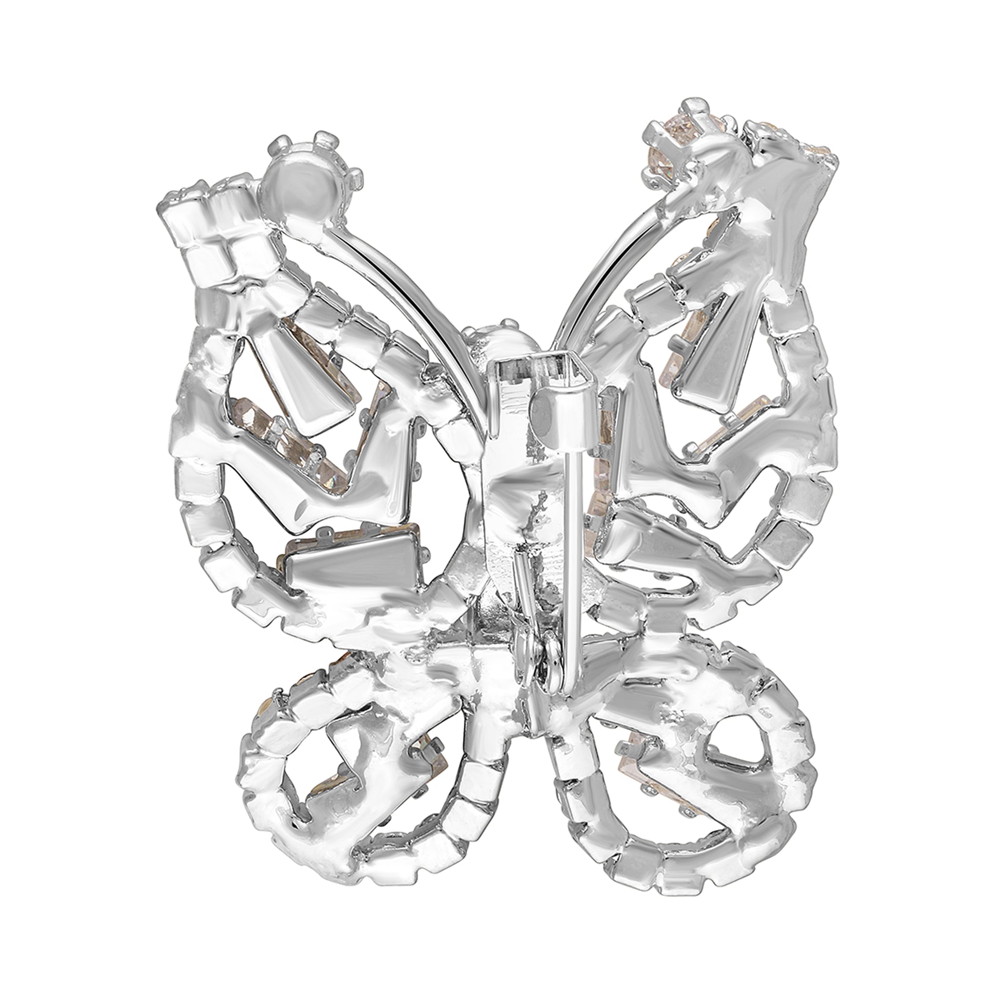 Butterfly-Shaped Studded Brooch Lapel Pin
