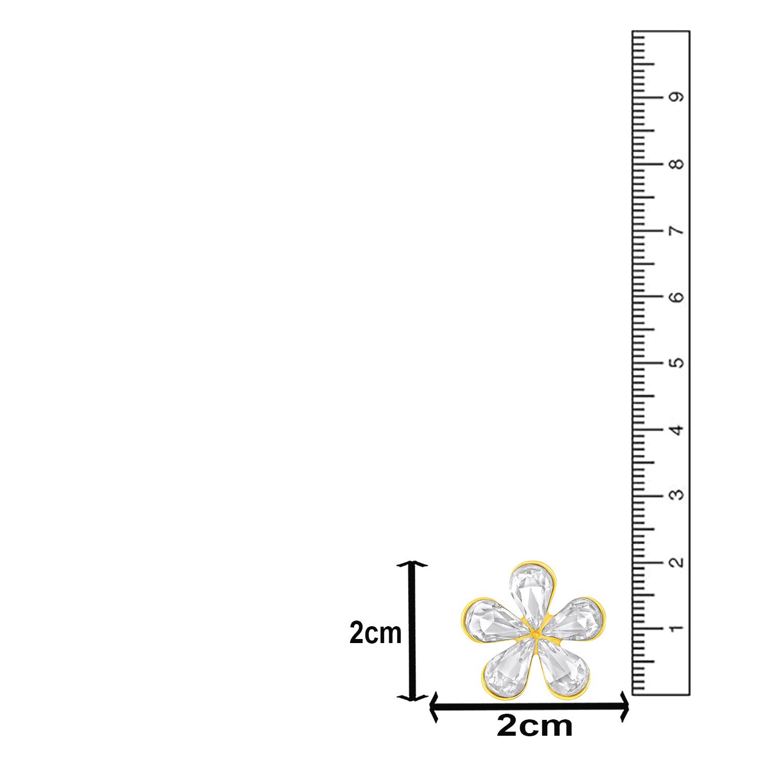 5 White Petals Floral Brooch