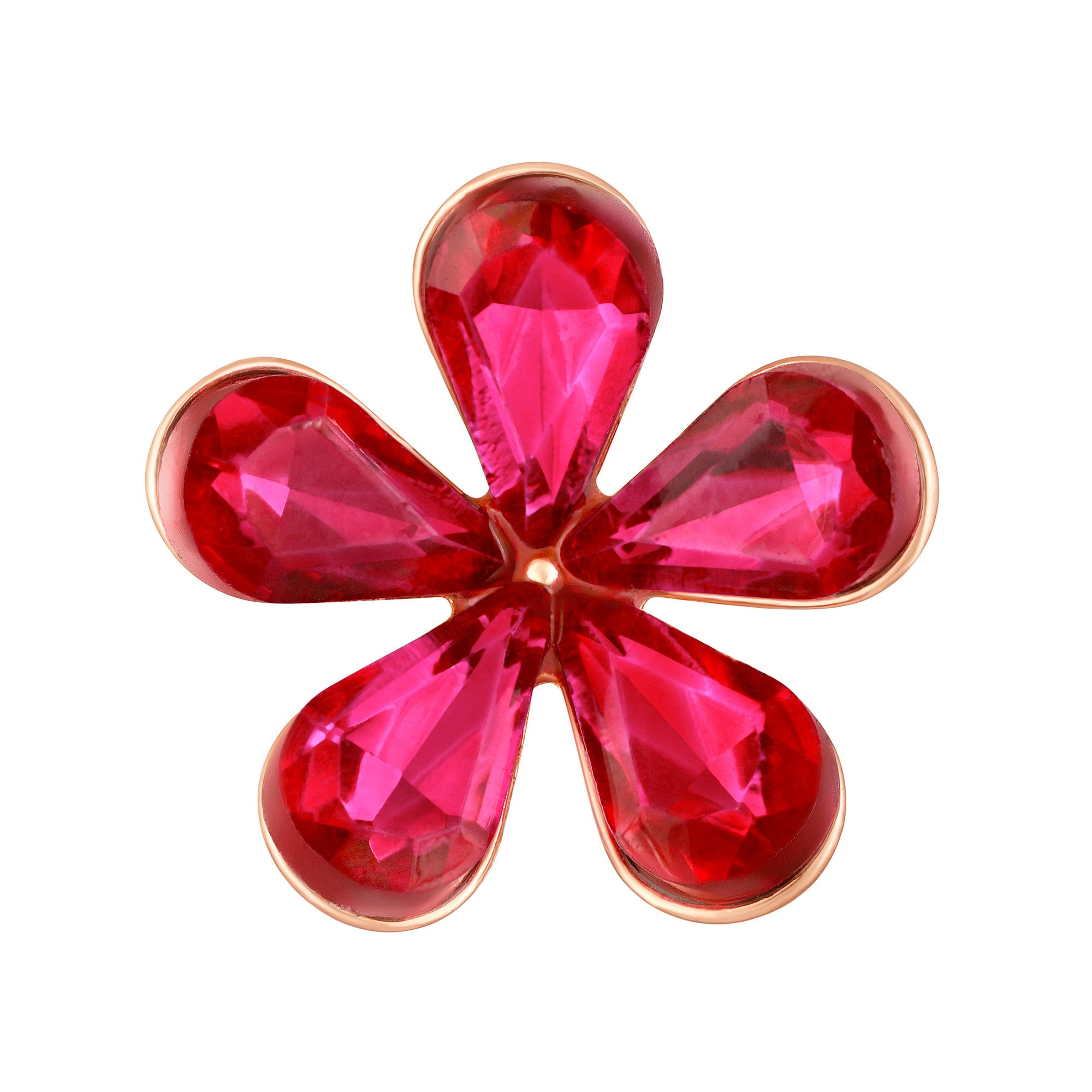 5 White Petals Floral Brooch