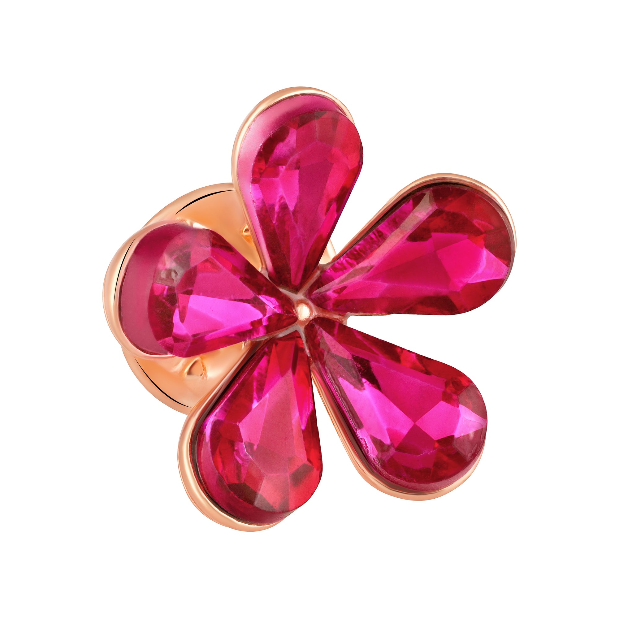 5 White Petals Floral Brooch