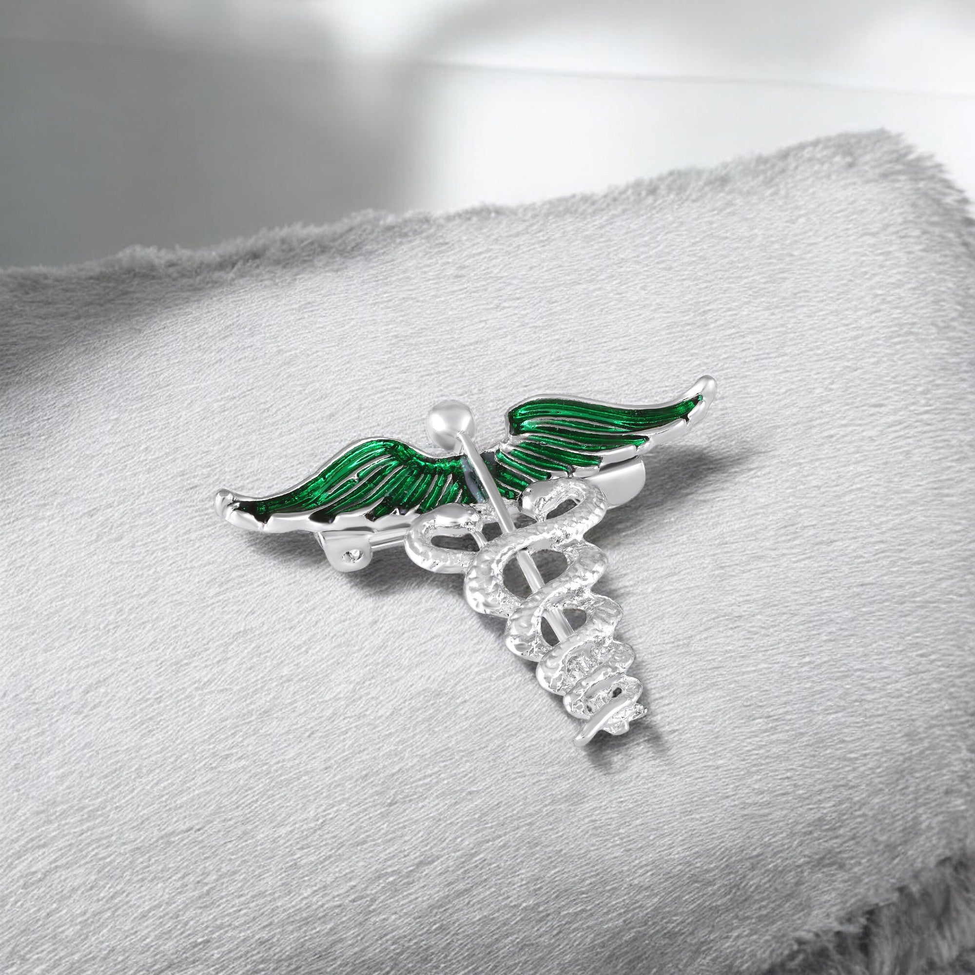 Green Meenakari Enamel Doctor Brooch