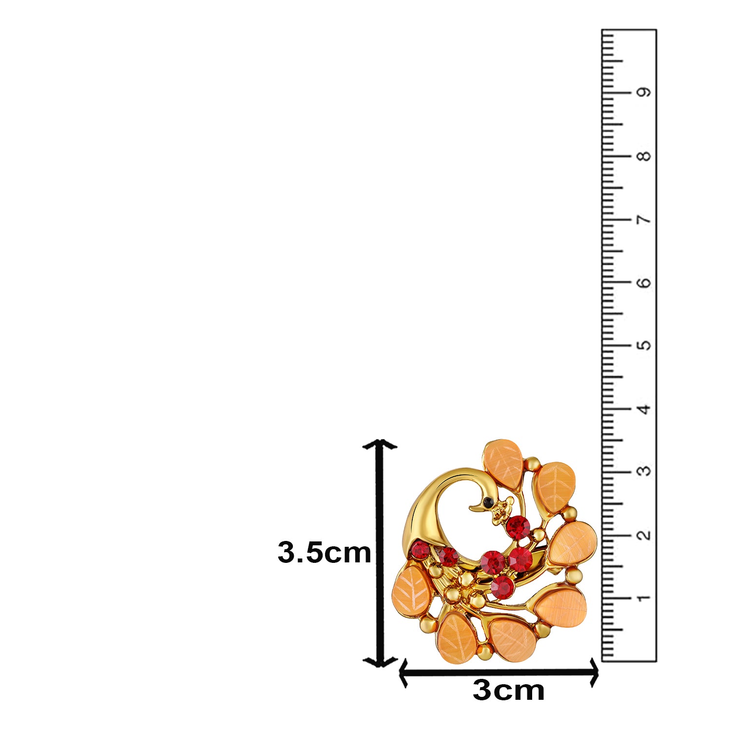 Peacock-Shaped Studded Weeding Brooch