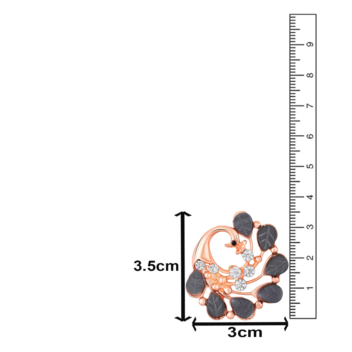 Peacock-Shaped Studded Weeding Brooch