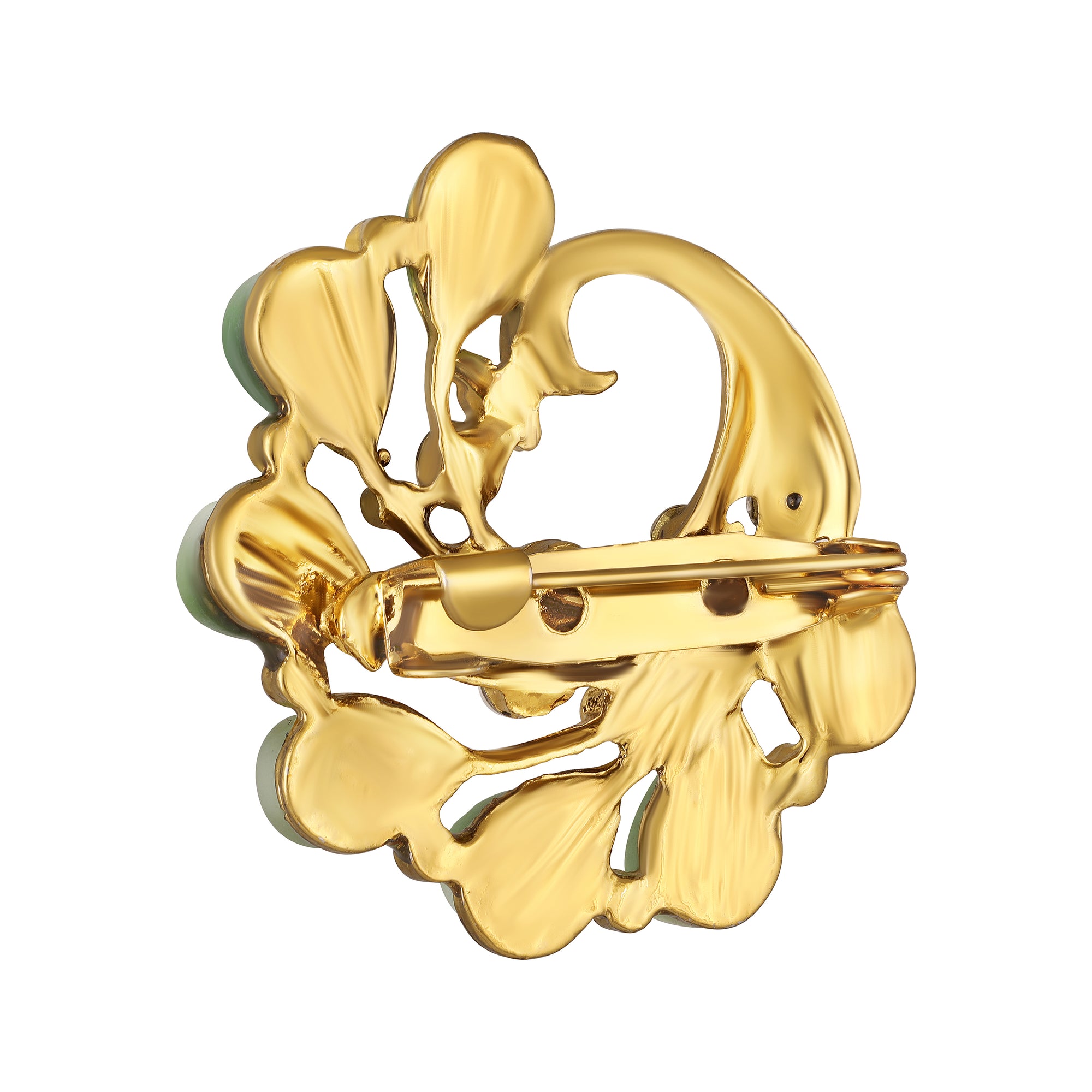 Peacock-Shaped Studded Weeding Brooch