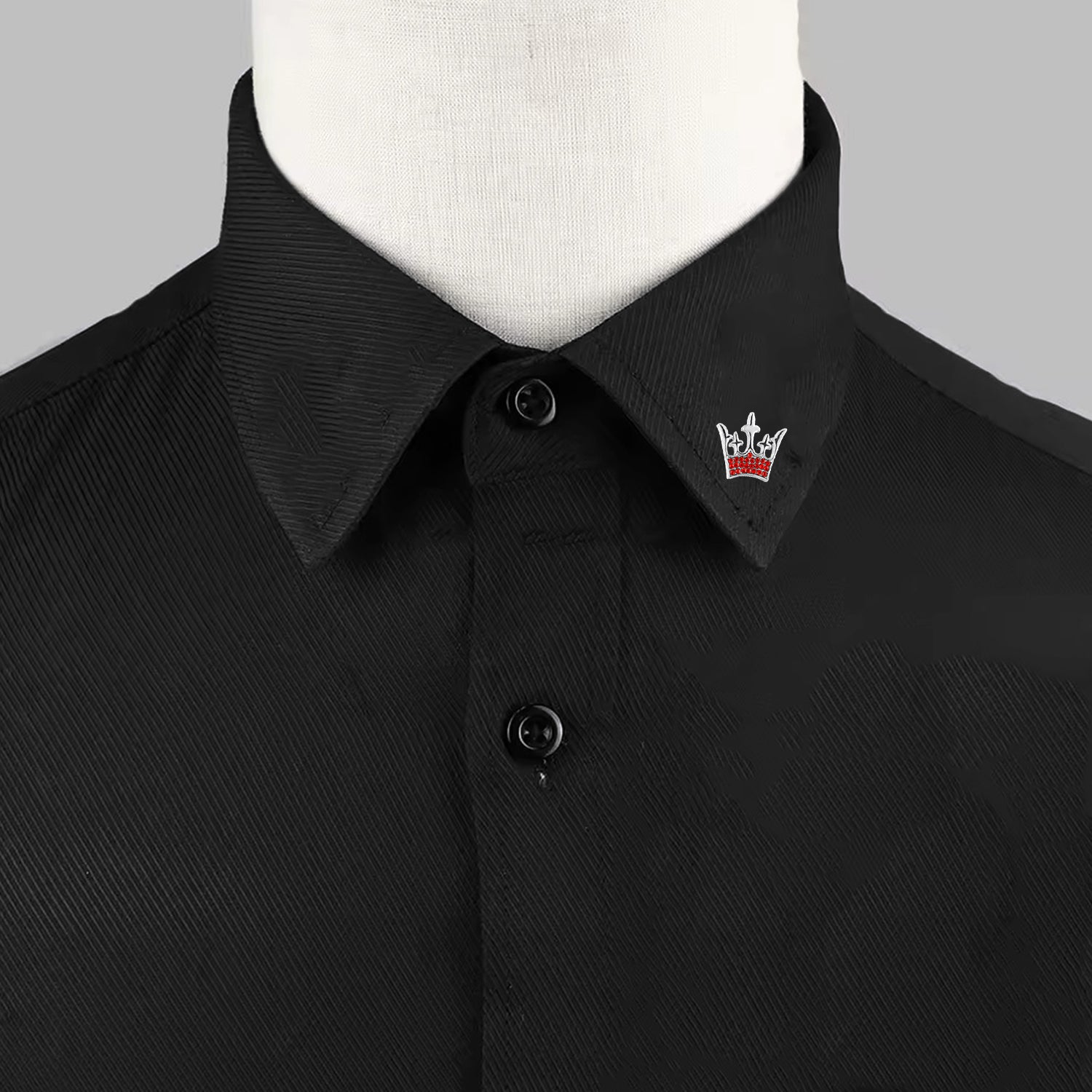 Regal Crown Brooch with Studded Red Crystals