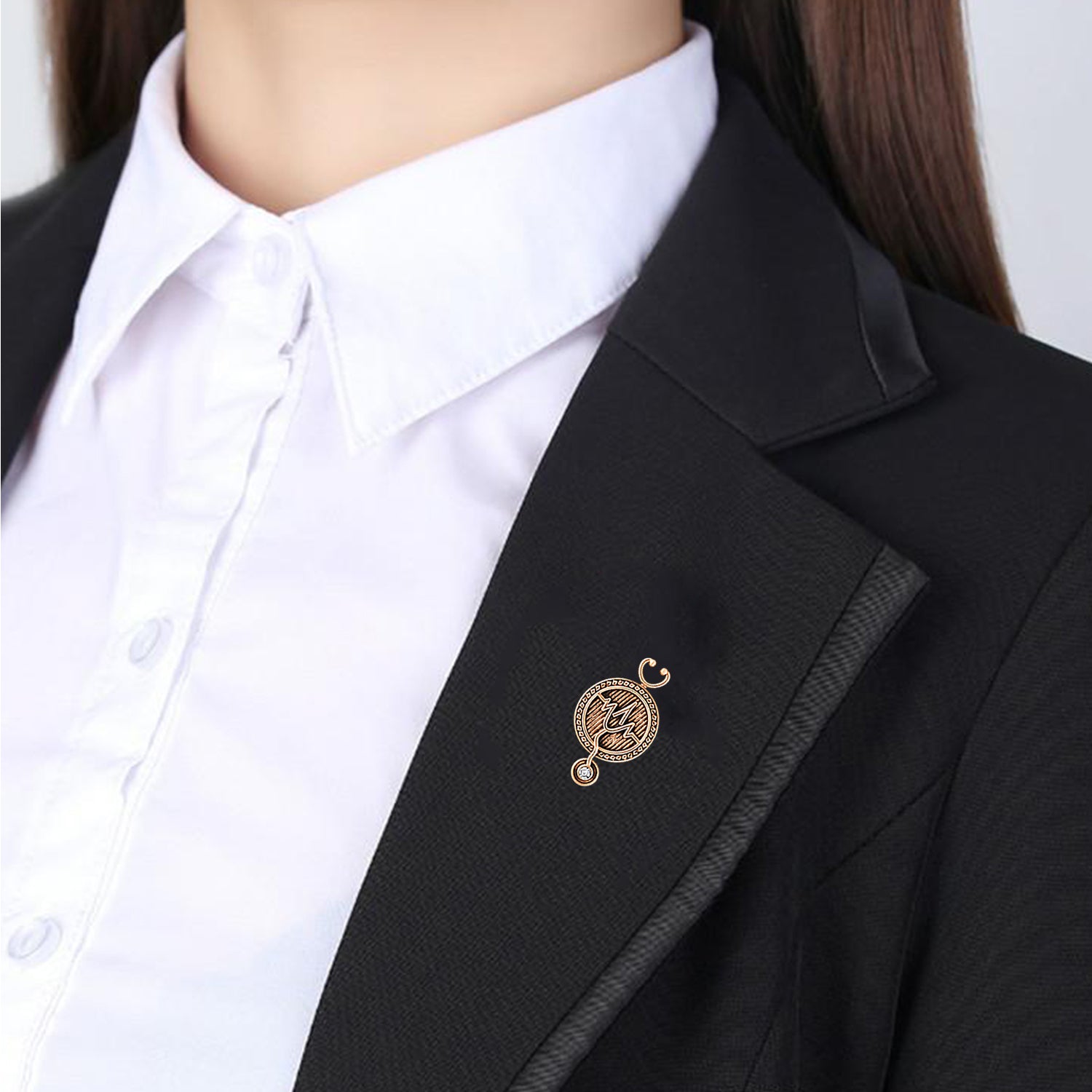 Elegant Stethoscope Unisex Doctor Brooch / Medical Theme Lapel Pin