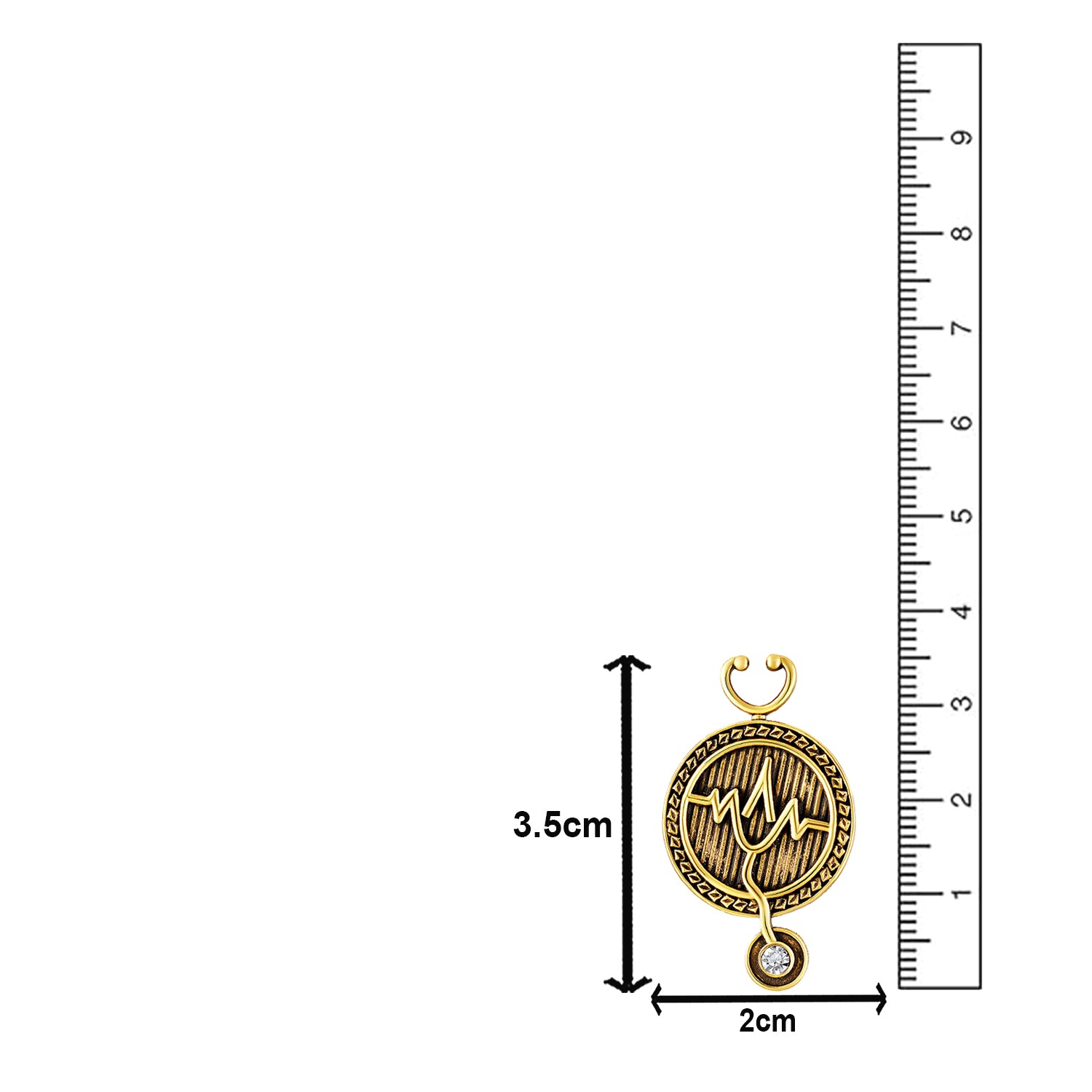 Elegant Stethoscope Unisex Doctor Brooch / Medical Theme Lapel Pin