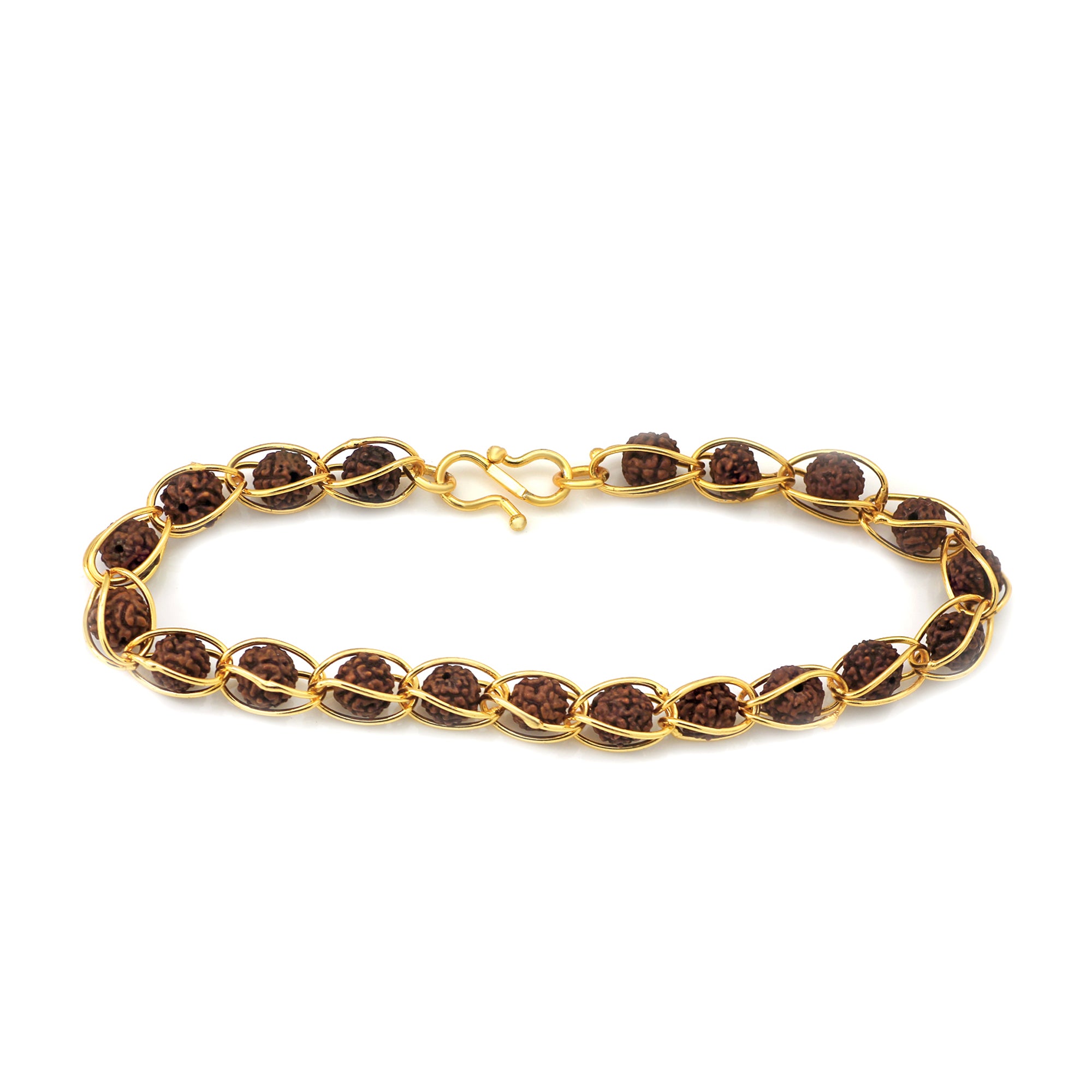 Gold Plated Rudraksha Religious Bracelet
