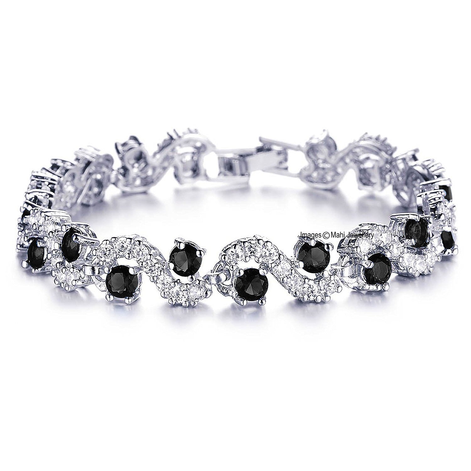 Rich Royal Black Crystals Bracelet
