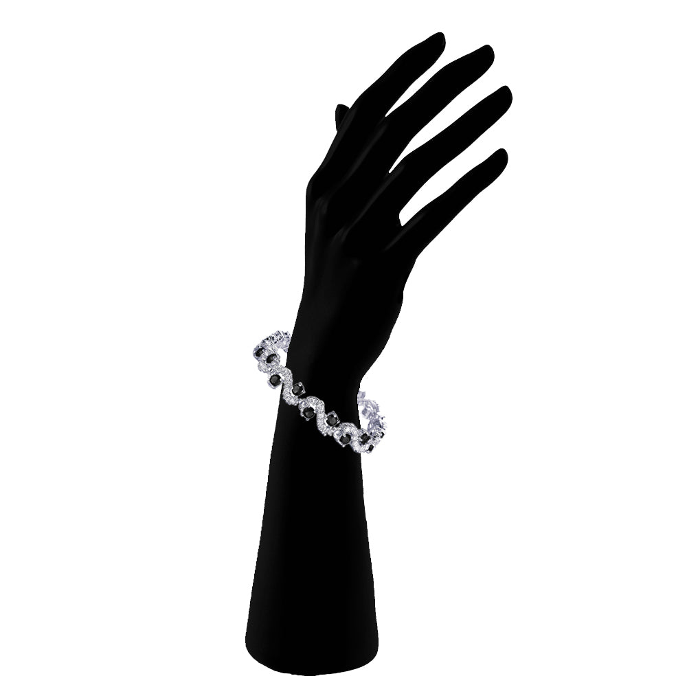 Rich Royal Black Crystals Bracelet