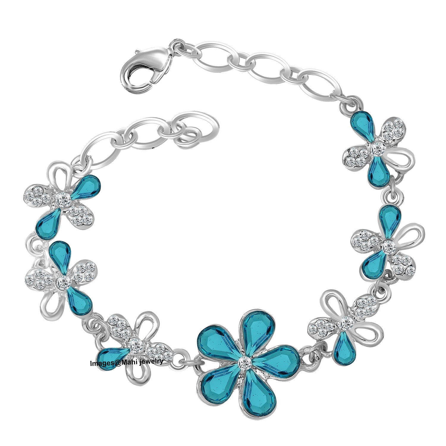 Floral Link Pink Bracelet