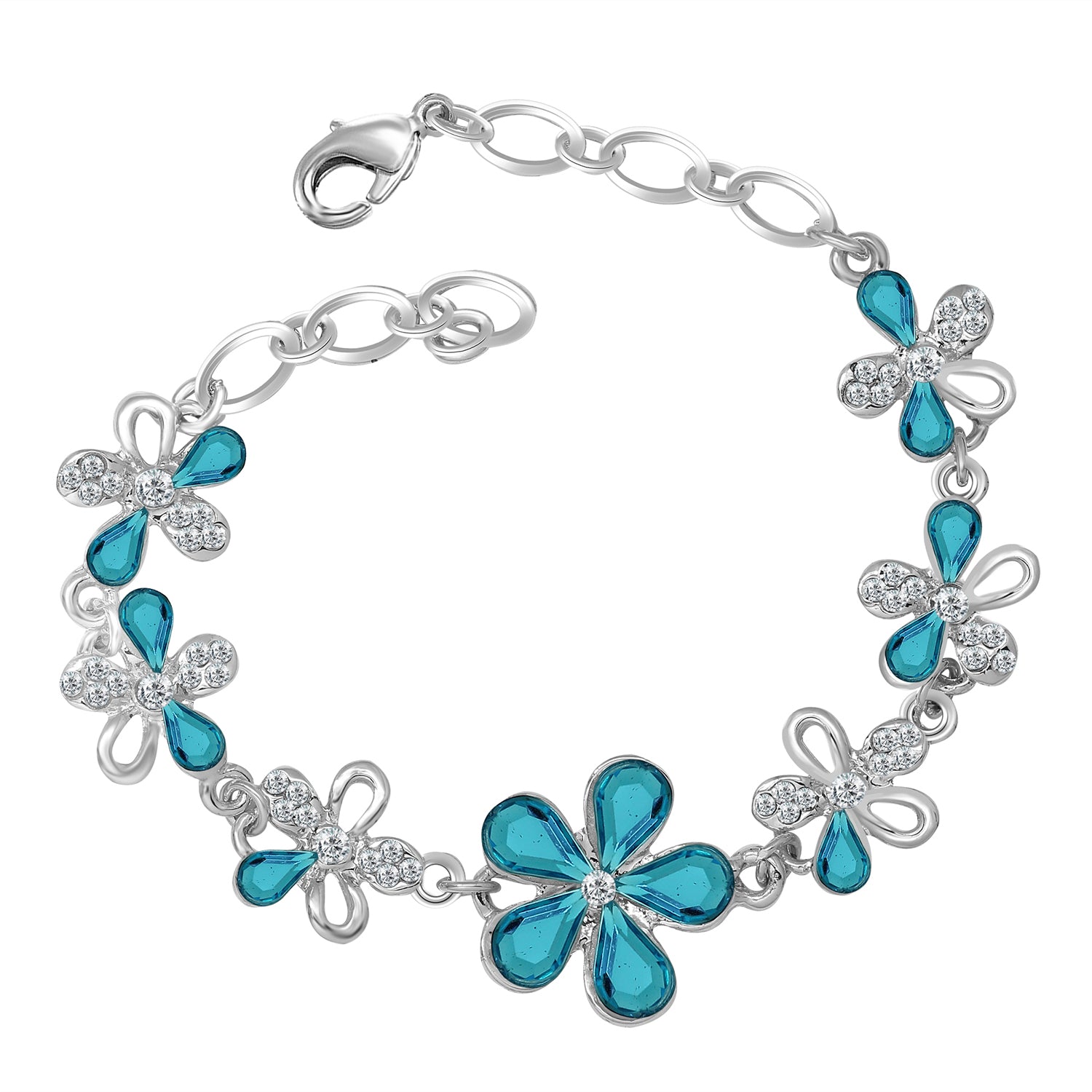 Floral Link Pink Bracelet