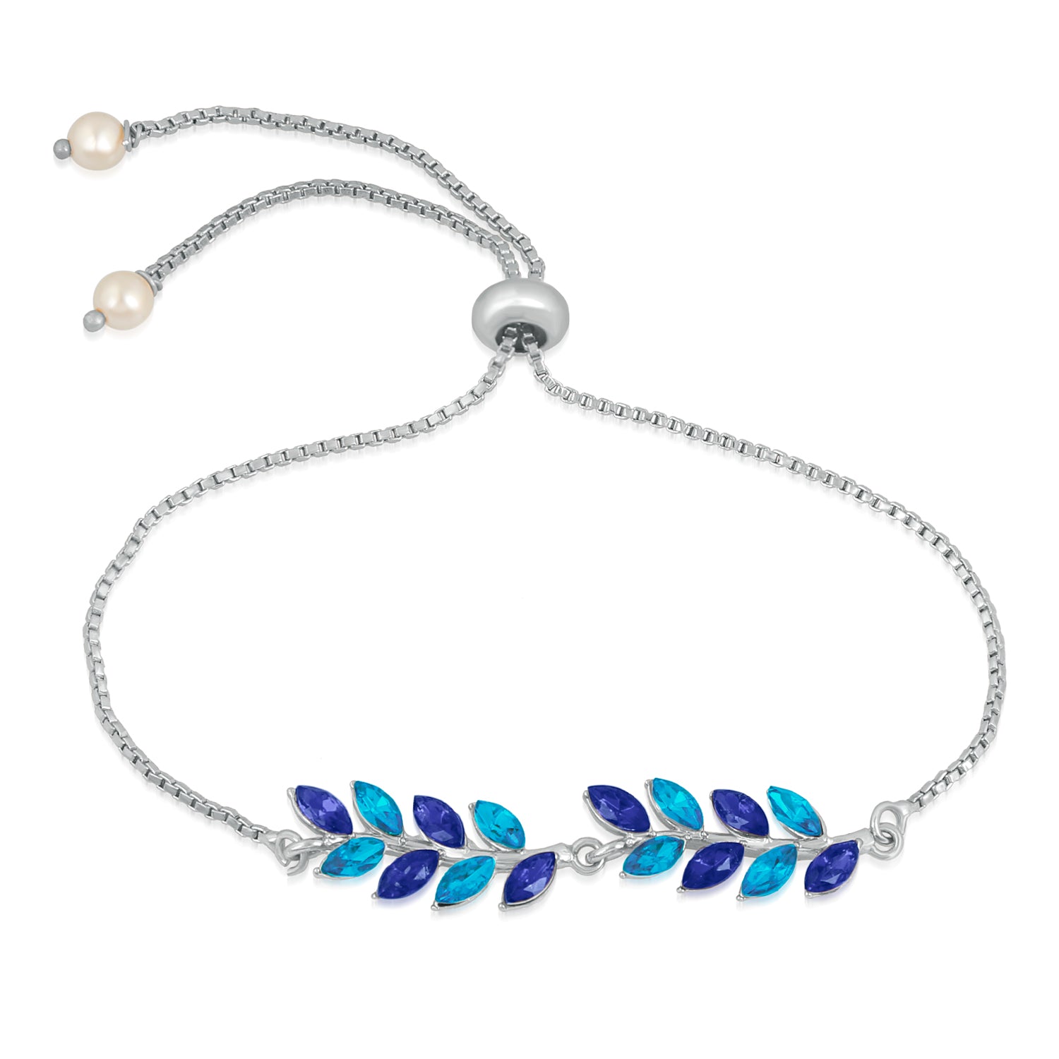 Elegant Leafy Designer adjustable crystal Bracelet