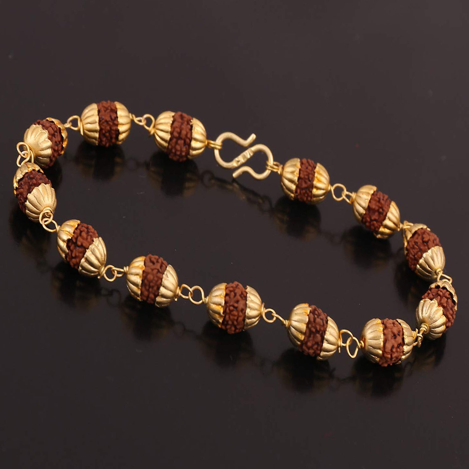 Rudraksh Bracelet with Golden Cap