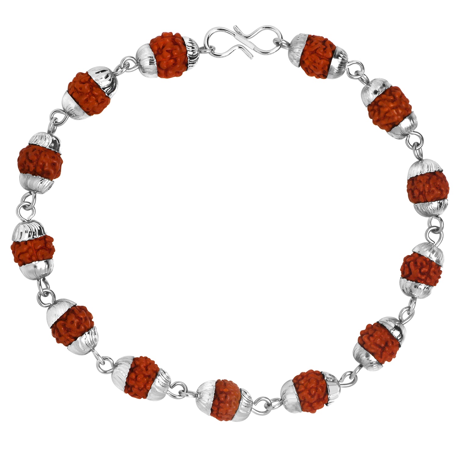 Rudraksha Bracelet with Silver Cap
