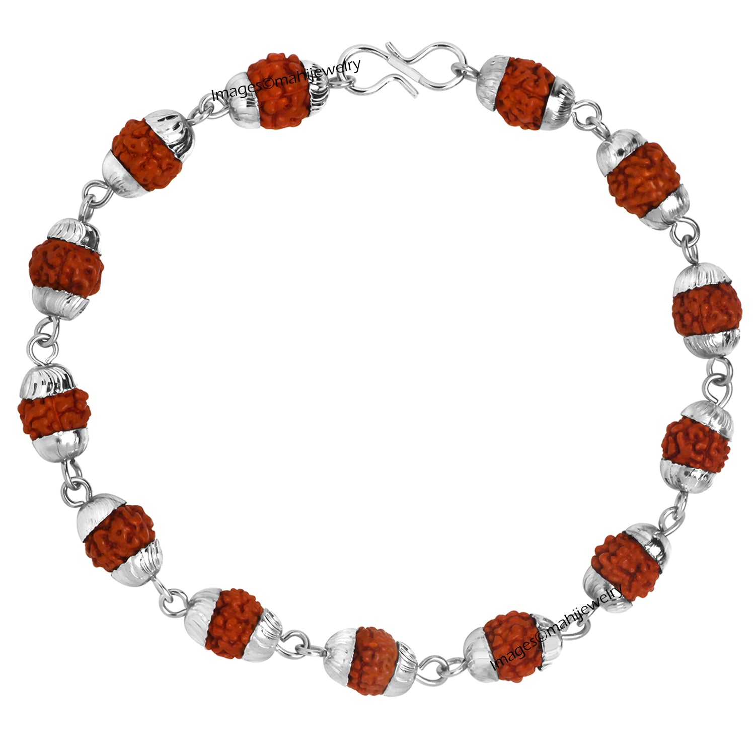 Rudraksha Bracelet with Silver Cap