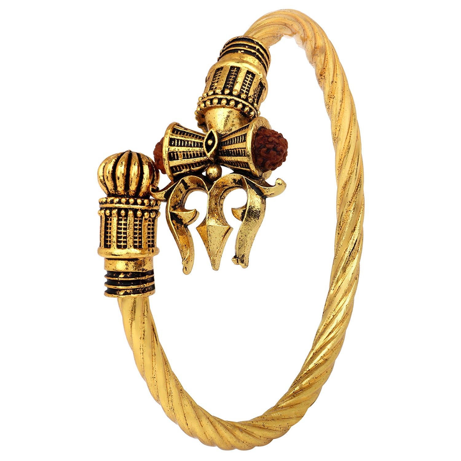 Bholenath Trishul Damroo Cuff Kada Bracelet