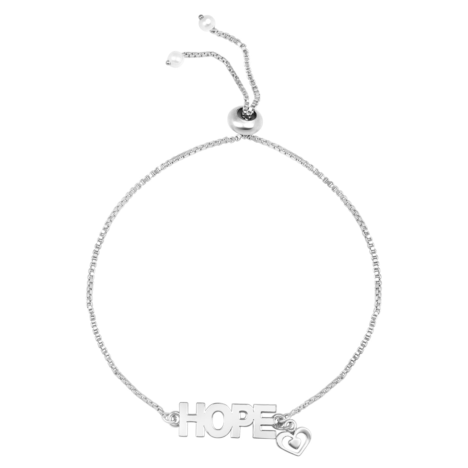 Inspirational Hope Word and Heart Bracelet