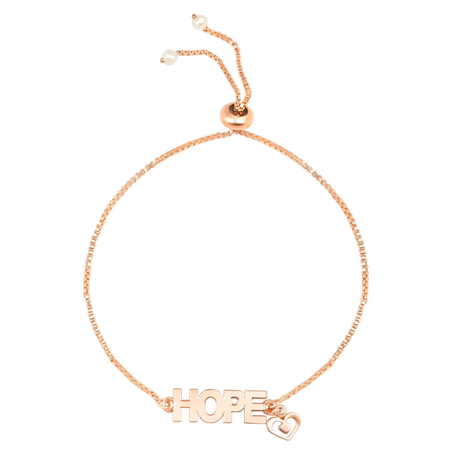 Inspirational Hope Word and Heart Bracelet