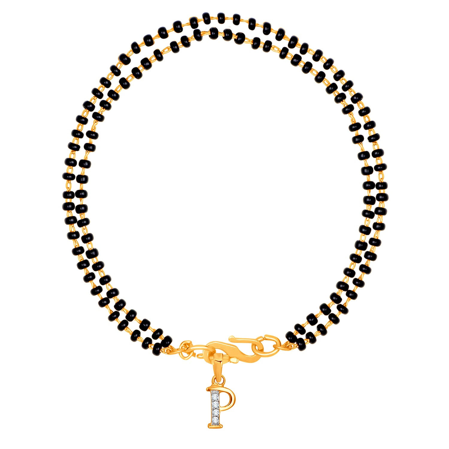 'P' Alphabet Initial Mangalsutra Bracelet