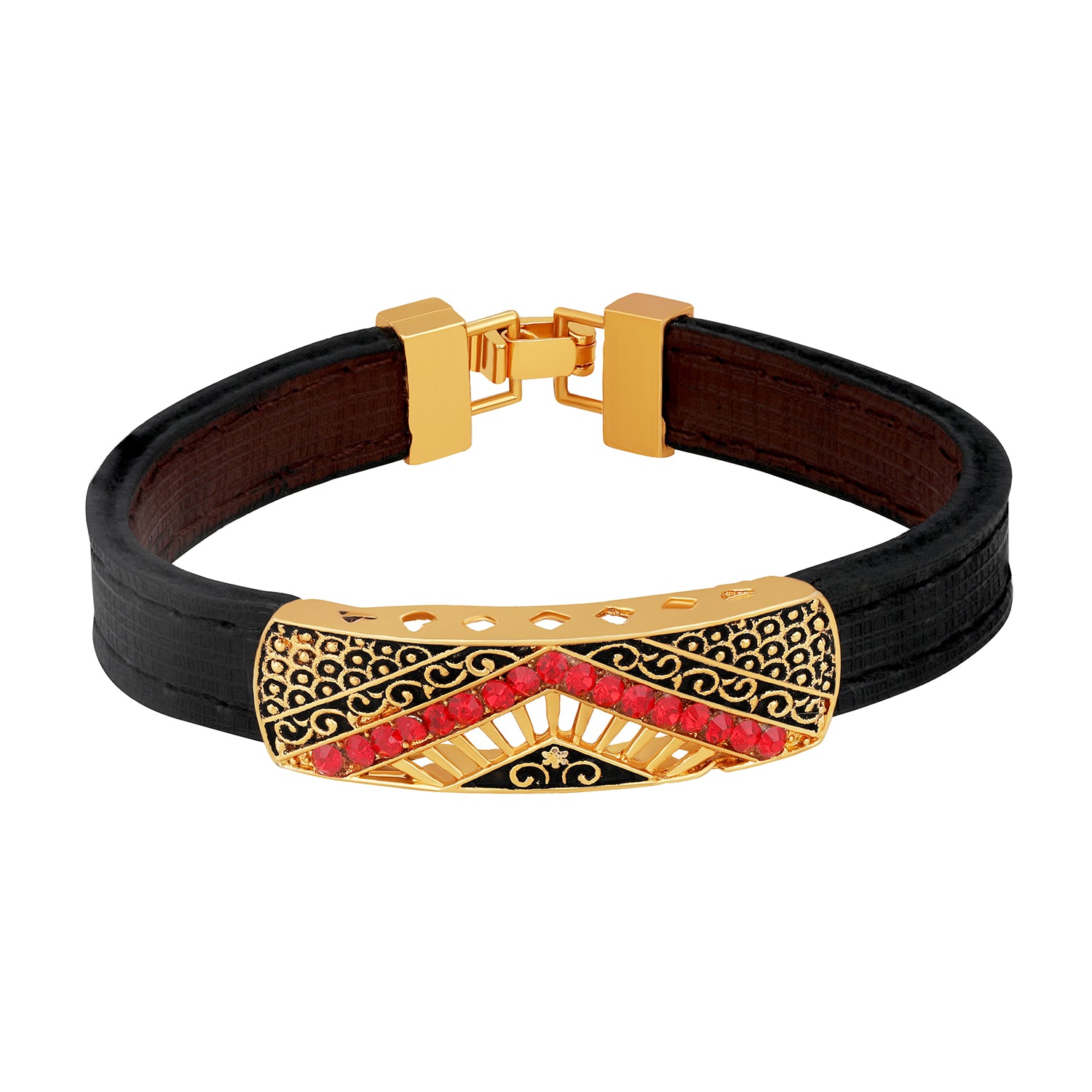 Broad Leather Bracelet Kada