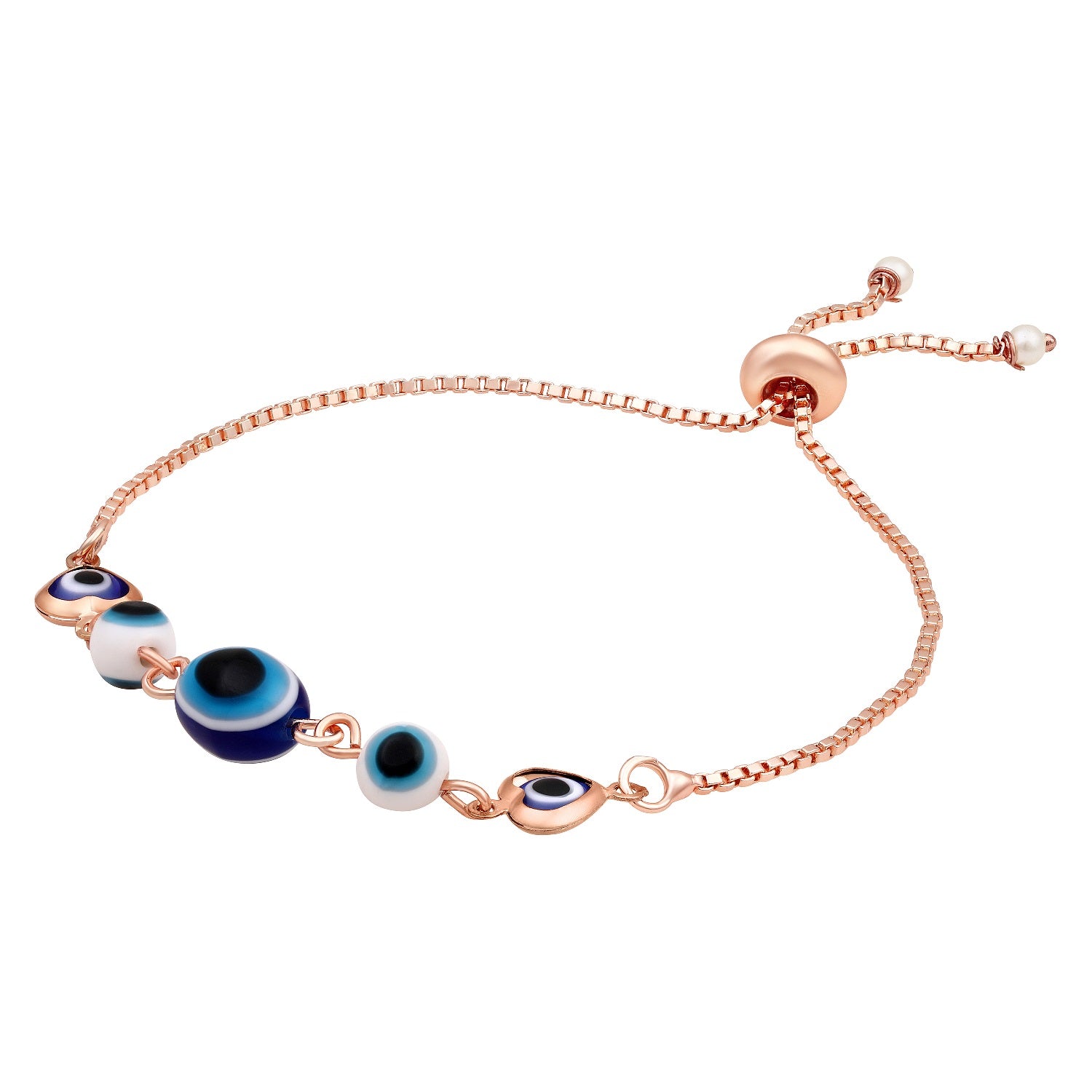 Evil Eye & Heart Adjustable Bracelet
