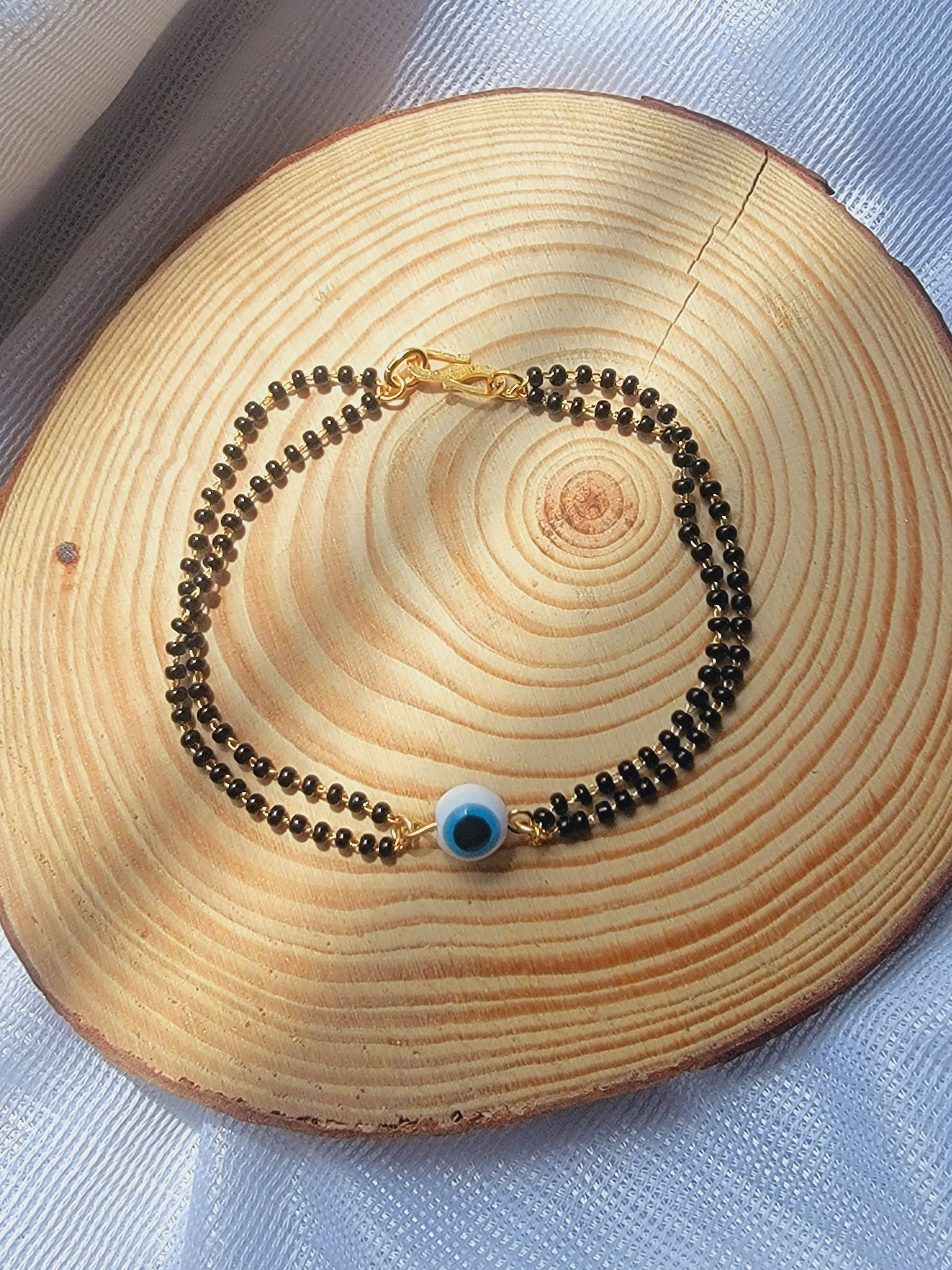 Evil Eye Dual Chain Mangalsutra Bracelet