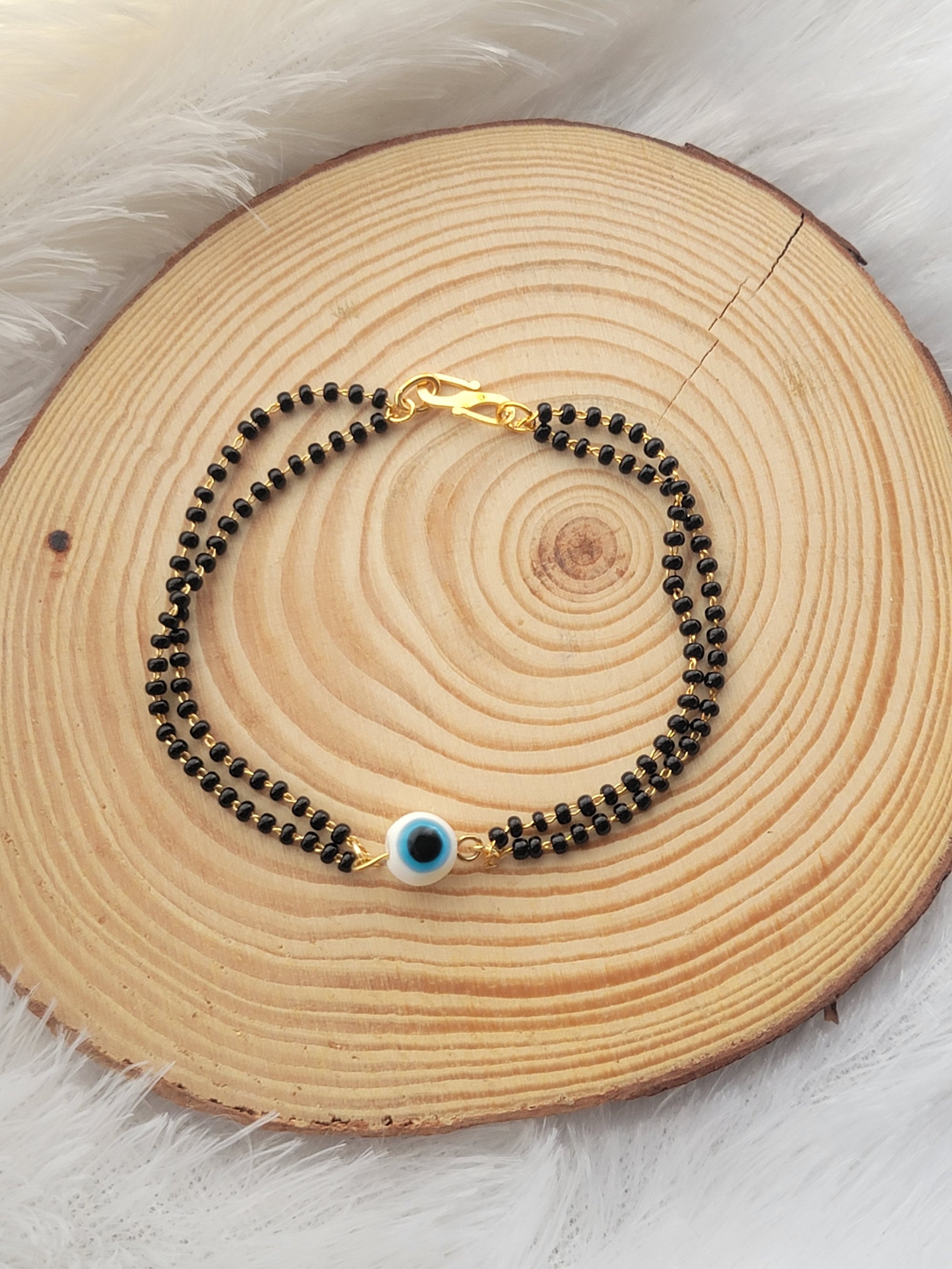 Evil Eye Dual Chain Mangalsutra Bracelet