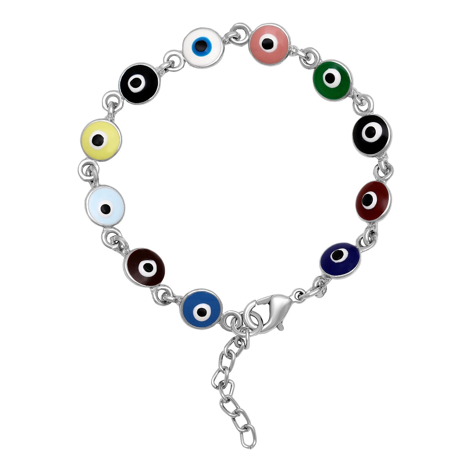 Meena Enamel Evil Eye Multicolor Unisex Nazariya Bracelet