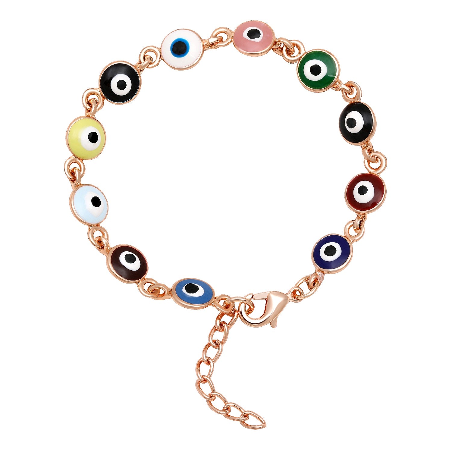 Meena Enamel Evil Eye Multicolor Unisex Nazariya Bracelet
